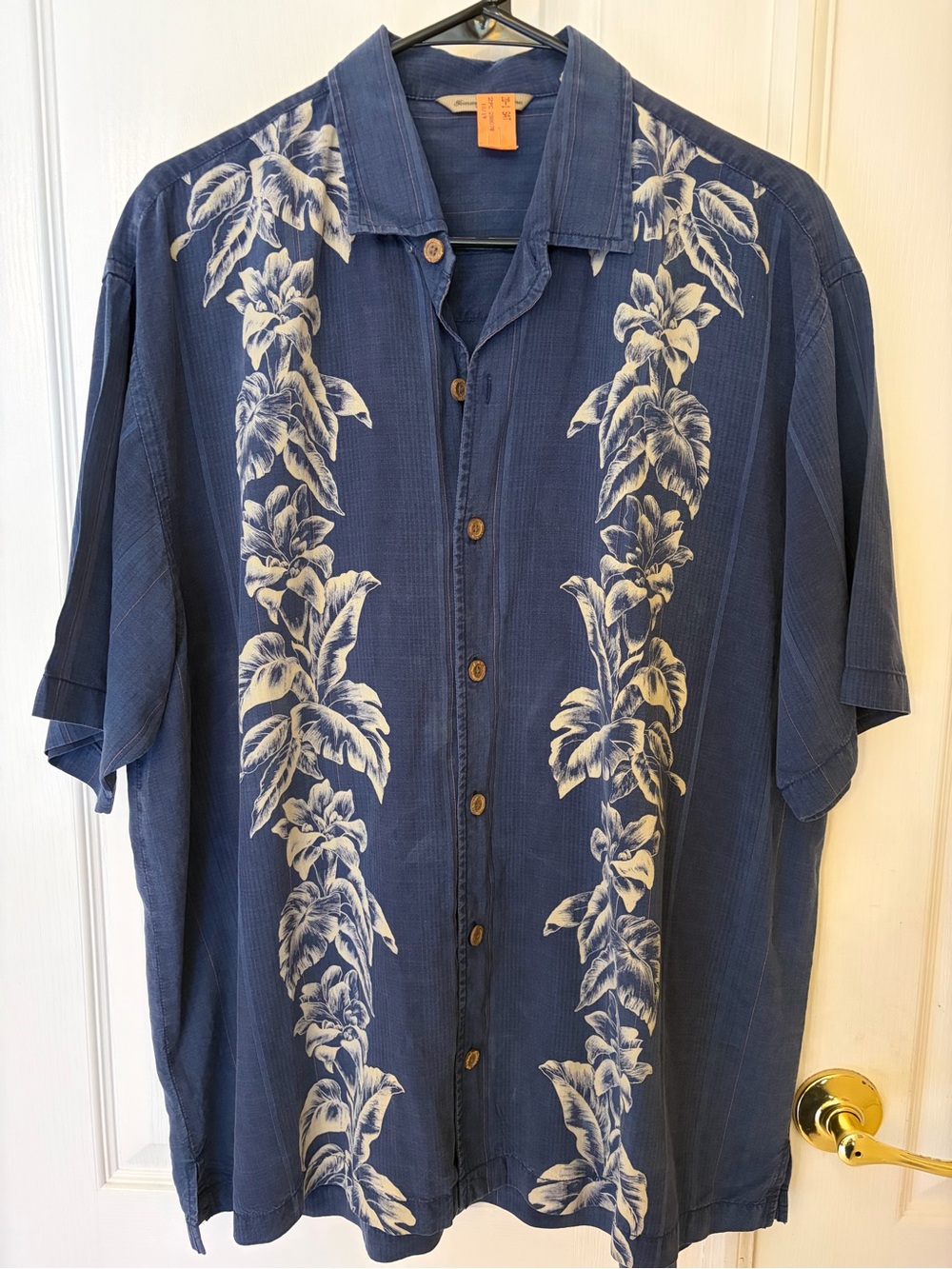 Tommy Bahama Navy Blue Floral Short-Sleeve Button-Down Shirt